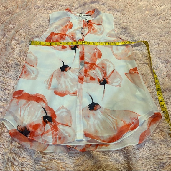 H Halston sheer button down blouse. Size SP - Picture 4 of 6